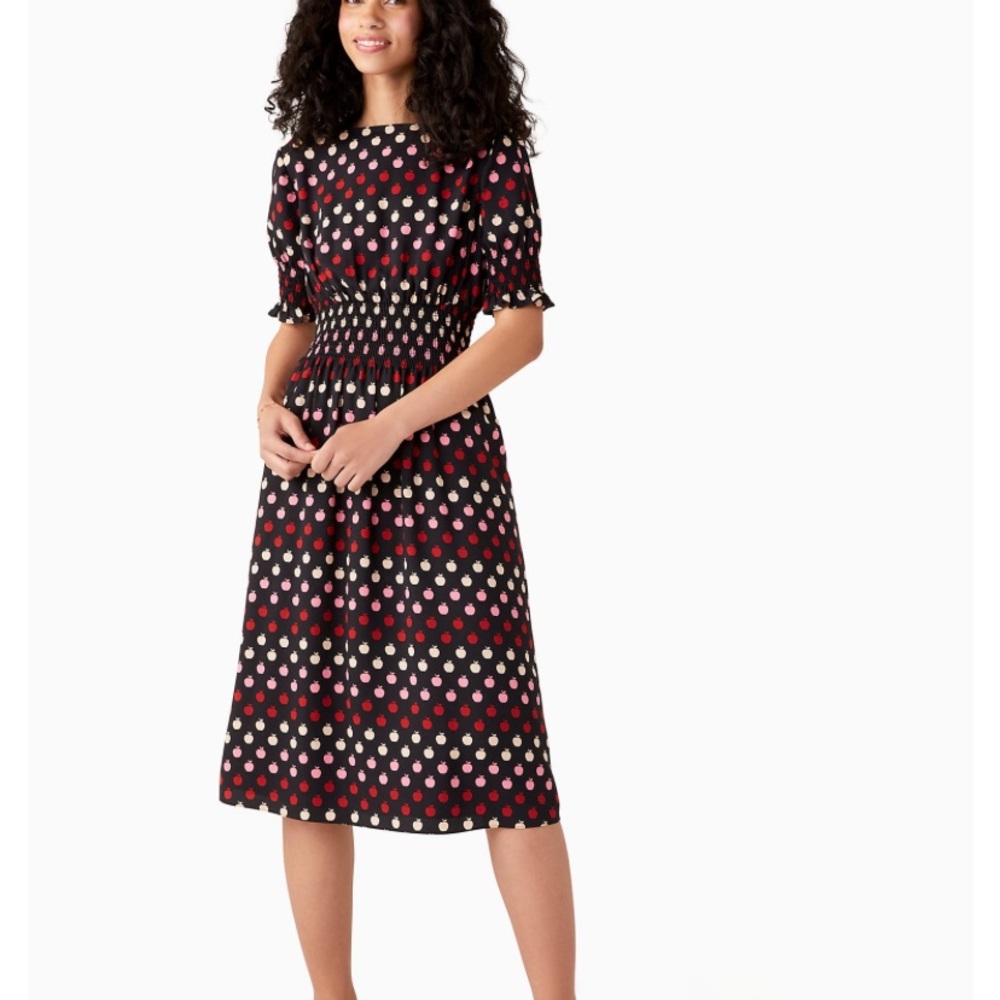 NWT Kate Spade Orchard Puff Sleeve Blaire MIDI Dress